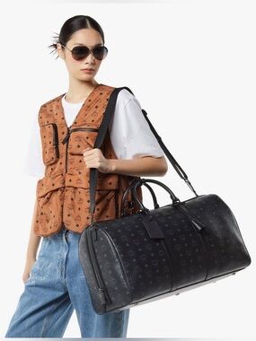 MCM Ottomar Weekender Bag in Visetos black